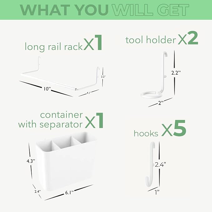 Keepo Pegboard Accessories, Peg Board Accessory Kit for Wall Organizer, Office Pegboard Accessories, Container, Racks, Hooks,