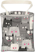 Cute Car Trash Bag, Hanging Car Organizer and Storage Bag, Trash Bin for Vehicle, Travelling, Camping - Cute Grey Cats