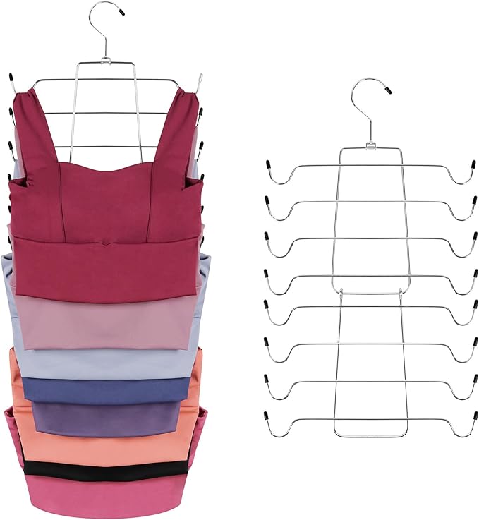 ZEDODIER 3 Pack Tank Top Hanger Space Saving, Bra Hangers for Closet Organizer, Hanging Bra Organizer Tank Tops Holder with 2