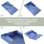M&G File Organizer Box, Blue A4 Plastic Storage File Boxes File Folder Document Boxes Cabinet Archives Cases Boxes with Lid f
