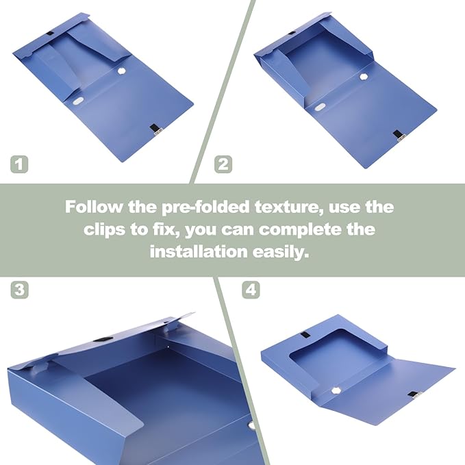 M&G File Organizer Box, Blue A4 Plastic Storage File Boxes File Folder Document Boxes Cabinet Archives Cases Boxes with Lid f