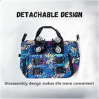 Trolley Bags for Shopping Cart,Large Capacity -Foldable Travel Bag,Shopping Bag with Wheels and Zipper Reusable Grocery Bags Foldable. (Blue)