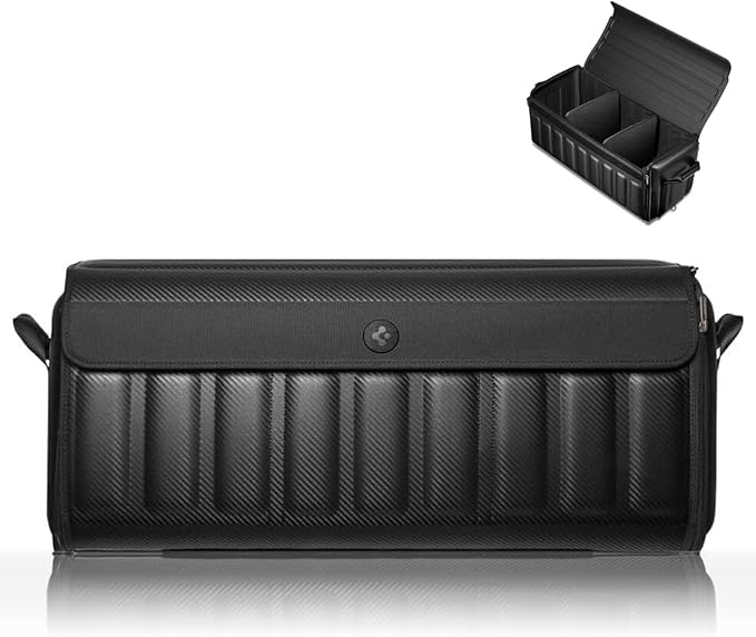Spigen Trunk Organizer Collapsible Heavy Duty Foldable with Lid for SUV, Model Y juniper (2025/26),