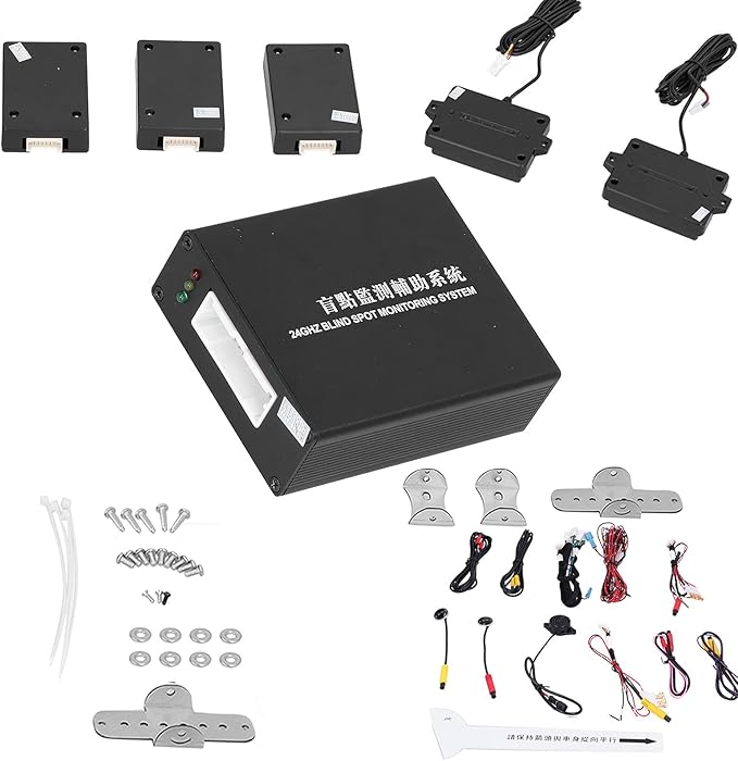 Auto Auxiliary Monitoring,24GHZ Blind Spot Detection Ultrasonic Sensor Kit Rear Cross Traffic Alert System for Car