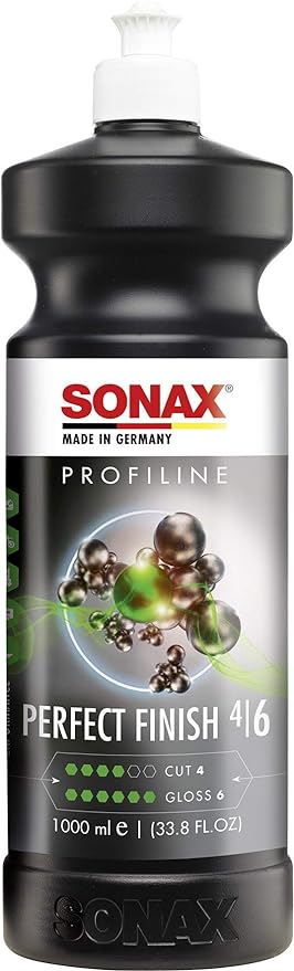 SONAX Perfect Finish 1L | Scratch and Swirl Remover Polish | Machine Polish | Paint Correction Polish | High Gloss | Black Paint Polish | No Fillers Paint Correction | 33.8 Oz