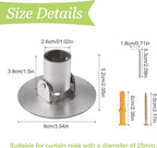 4pcs Shower Curtain Rod Bracket, 26mm Inner Diameter Titanium Steel Curtain Rod Holders Shower Curtain Rod Single Swivel Flan