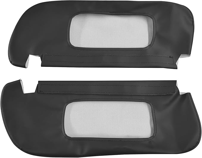 Car Sun Visor Cover Replacement Fits for Dodge Ram 1500 2500 1994-2001 Vinyl Leather, Black