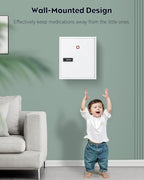 Uniclife Wall Mount Medicine Cabinet with Combination & Key Lock Locking First Aid Cabinet Lockable Medical Cabinet Large Cap