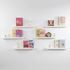 NEXHOME RPO Pine Wood Floating Shelves for Wall, 6-Pack 24 Inch Kids Nursery Book Shelves, Multi-Scene Wall Decor Solid Stora