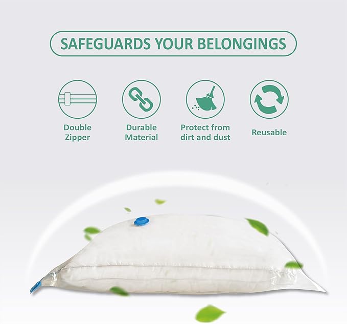 Vacuum Storage Bags with Electric Pump, Space Saver Vacuum Seal Bags with Pump, Sealer Compression for Clothes, Comforters, B