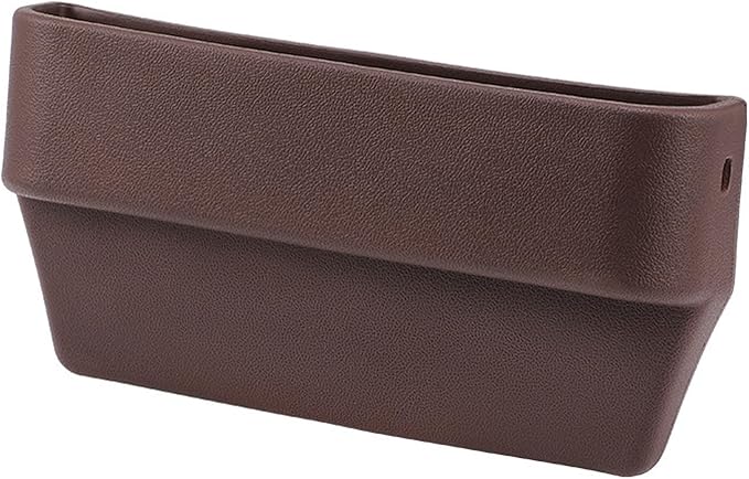 Car Seat Gap Filler Organizer, Seat Side Gap Plug with Storage Avoids Things Falling, Universal Fit Fill the Gap Between Seat and Console, Perfect for Car, SUV, Truck (Brown-1 Pack)