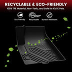 LASFIT Floor Mats & Cargo Liner with Backrest Mat for GMC Acadia 2017-2023 (Only Fit 7 Seats), All Weather TPE Custom Fit Floor Mats for Cars, 3 Rows Floor Liners Car Mats Full Set, Black
