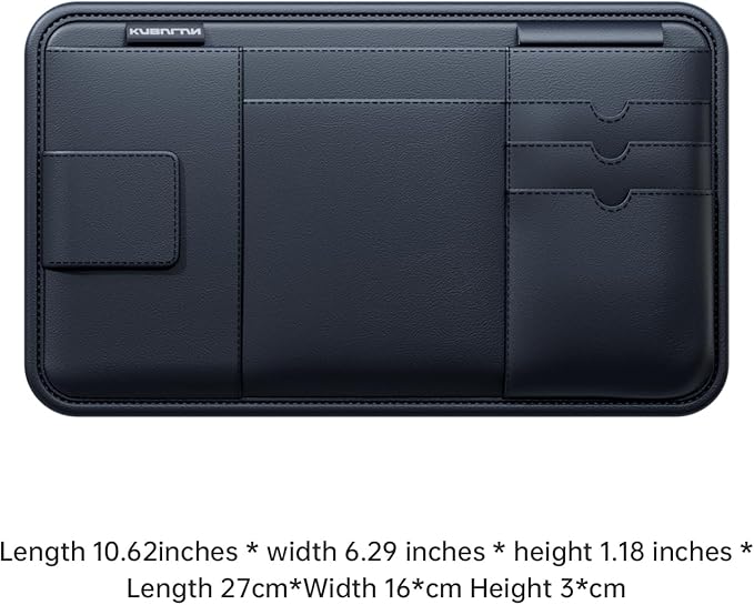 Sun Visor Organizer, Multi-Pocket Sun Visor Organizer for Car, SUV and Truck, Sun Visor Glasses Holder Card Holder Driver License Registration Pen Cell Phone Bill Ticket Key Document Holder1