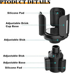 Car Cup Holder Expander with Coaster & adjustable base, Universal Auto Expandable Round Cup Adapter for Yeti Hydro Stanley Owal Tumblers Water Drink Coffee Bottle