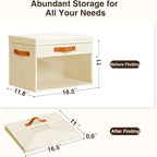 Homsorout Large Storage Bins with Lids - 4 Pack Foldable Decorative Organizers with Clear Windows & Handles, Cube Storage Org