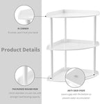 Sezanrpt 3 Tier Acrylic Corner Shelf Organizer Storage 9.5x9.5x15.7 Inch, White Countertop Corner Shelf for Bathroom, Kitchen