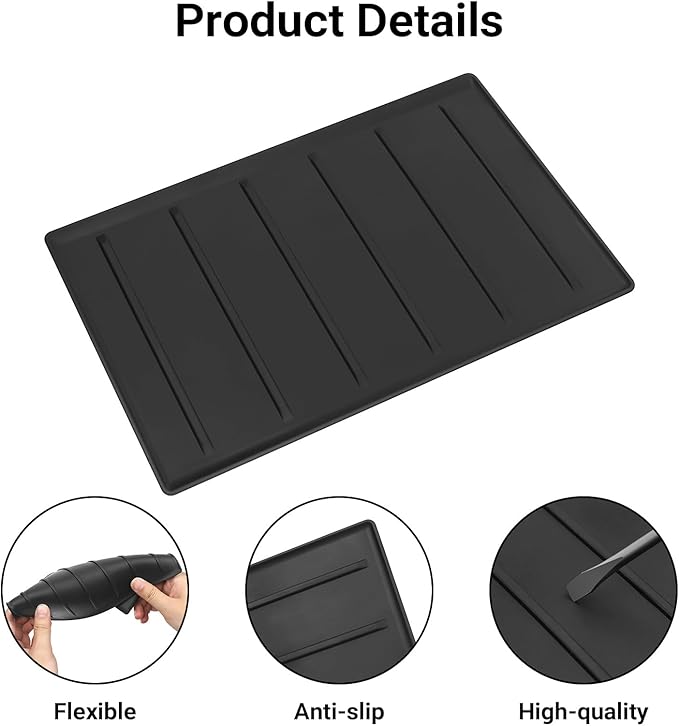 YOJOJOCO Center Console Tray Liner Compatible with Toyota 2022-2025 2026 Tundra & 2023-2025 2026 Sequoia Accessories Black Silicone Material Center Console Organizer Protective Pad