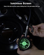 Schrader/Presta Motorcycle Tire Pressure Gauge 60 PSI， 2'' Dial Glow in Dark - Tire Air Pressure Gauge for Car, Motorbike, Bicycle,SUV,Truck Fits Schrader/Presta Valves