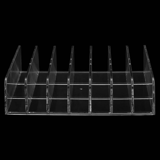 SEUNMUK 4 Pack Acrylic Eyeshadow Makeup Palette Organizer, 7 Section Clear Makeup Palette Holder, Eyeshadow Palette Display S