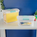 Sterilite Medium Nesting ShowOffs, Stackable Small Storage Bin with Latching Lid and Handle, Plastic Container to Organize Ho