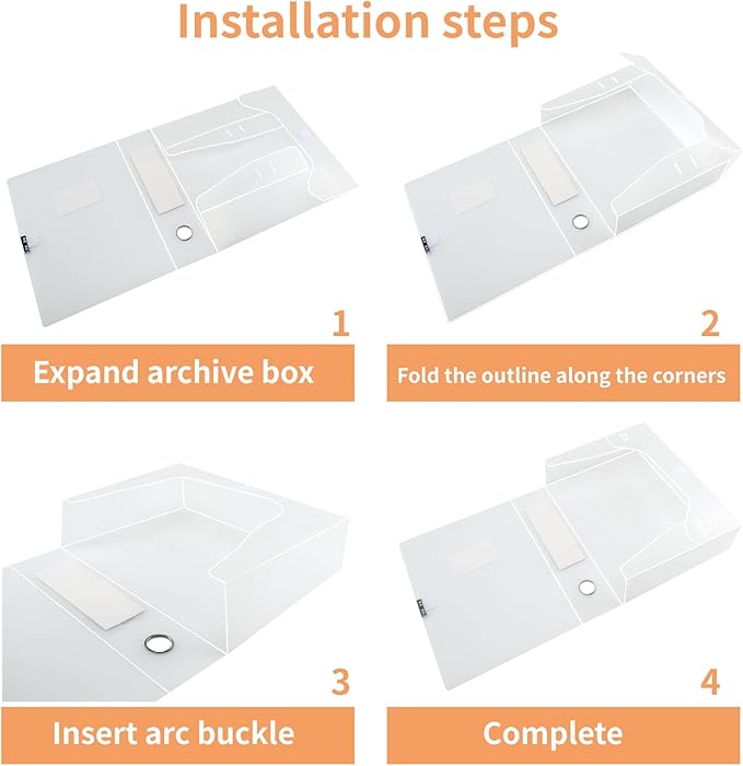 HUA JIE A4 Storage File Boxes Plastic Archives Cases with Lid, File Folder Organizer Document Filing Box for office,31×7.5×23