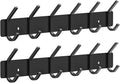 VAEHOLD Wall Hooks Coat Hooks Wall Mounted, Coat Rack with 6 Double Hooks for Hanging Towel Hat Coat Robe Bag Key for Bathroo