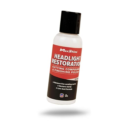 MaxShine Headlight Restorer – One Step Polish to Clean & Renew Yellowed Headlights, Windscreens & Exterior Plastics – Restore