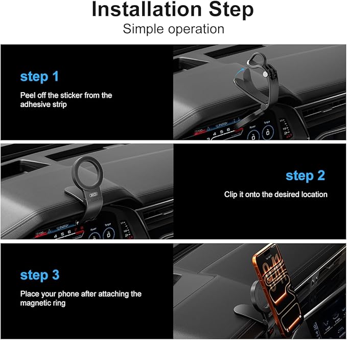Magnetic Phone Holder for Car,Strong Non-Slip Car Phone Mount, Hands-Free Navigation for Car,Phone Holder for Car/Desk, Compatible with iPhone/Samsung and All Smartphones