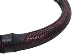 Flying Banner car Steering Wheel Cover Faux Leather Massage Universal fit 3D Honeycomb Hole Anti-Slip Sporty 15 Inches (Red w