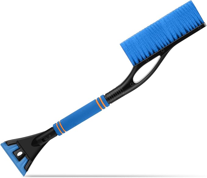 Baderke Snow Brush and Ice Scrapers for Car Windshield Detachable Window Snow Scrapers and Brush with Ergonomic Foam Grip Ice Removal Tool for Cars, Trucks, Suvs(Blue)