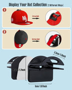 Adhesive Hat Hooks for Wall, Baseball Caps Strong Holdr, Ball Cap Hanger Wall Mount, Hat Display Rack, Hat Organizer Accessor