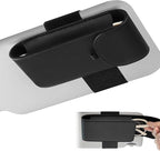 WOMACO Sunglass Holder for Car Visor, Magnetic Vehicle Eyeglasses Storage Case, PU Leather Eyeglasses Organizer Bag for Car