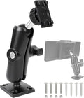 Car Mount for CarPlay Screen, Aluminum Alloy Medium Arm & Square Plate AMPS Base, Truck Vehicle Dashboard Mount for in-Car Monitors CarPlay Mounts