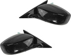 TRQ 2 Piece Driver and Passenger Side Mirror Assembly Set Electric Adjustment Heated Memory Black Compatible with 2009-2013 I