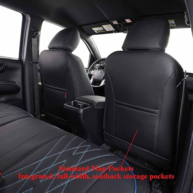 EKR Custom Fit Tacoma Car Seat Covers for Select Toyota Tacoma 2016 2017 2018 2019 2020 2021 2022 2023 Double Cab/Crew Cab -F