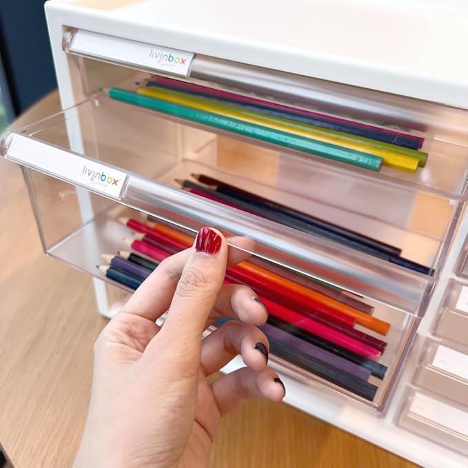 livinbox 13 Drawers and Dividers Desk Drawer Organizer for Hair Accessories Arts Crafts Sewing Supplies Stationary Teacher To