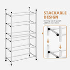 STORAGE MANIAC Expandable Shoe Rack, 12 Pairs Stackable Small Shoe Rack, Metal Adjustable Shoes Organizer for Closet, Entrywa