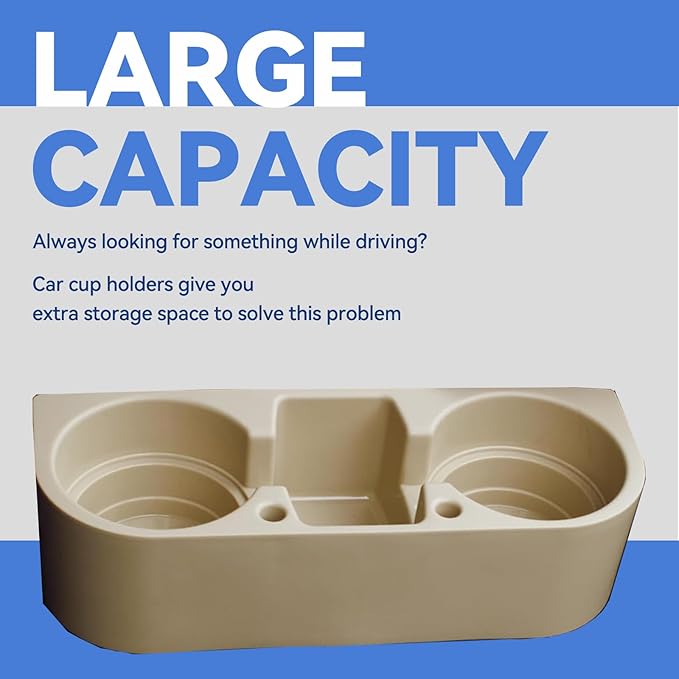 Car Cup Holder Cup Holder for Car Seat Cup Holder for Car Multifunctional Portable Console Side Pocket Car Seat Gap Filler Organizer Vehicle Seat Cup Cell Phone Drink Holder Storage Box (Beige)