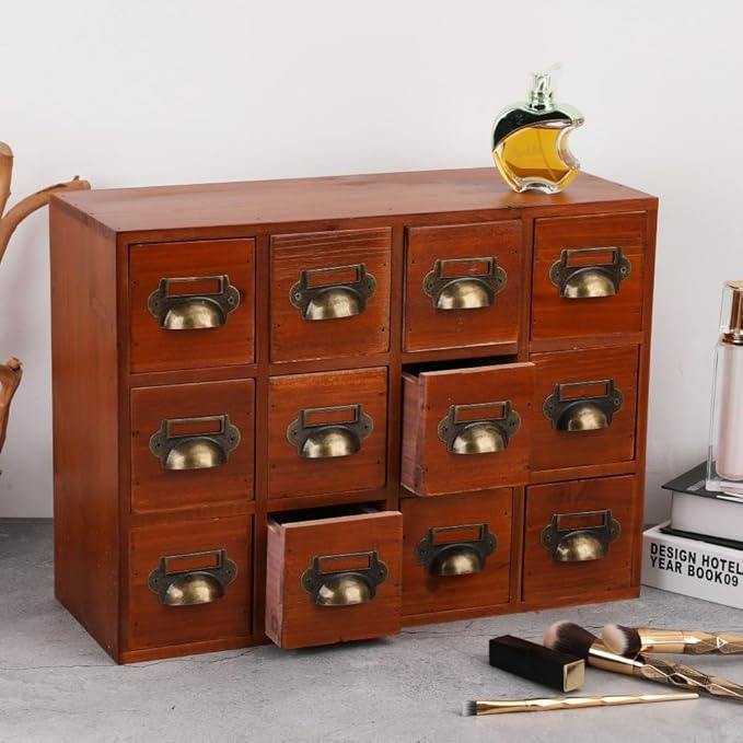 Apothecary Drawers Apothecary Cabinet with Drawers Card Catalog Cabinet Wooden Card Catalog Wooden Storage Box for Desktop Or