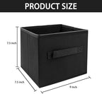 EBIGIC Kids Storage Bins 9.0"x7.5"x7.5" Small Size Fabirc Foldable Closet Toy Organizer Collapsible Cloth Black