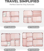 Percover Compression Packing Cubes 8-Piece Set, Packing Cubes Compression for Travel with Laundry Bag & Shoe Bag, Travel Orga