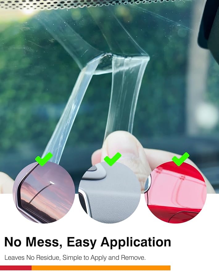Clear Double-Sided Acrylic Foam Mounting Tape – 2.2" (56mm) Round with Center Hole for Dash Cam Suction Cup Mount – Boost Vacuum Seal & Grip, Heat-Resistant – Pack of 6