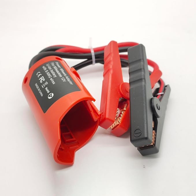 Jumper Cables Adapter for Milwaukee M12 12V Battery, 2FT 8AWG Portable Car Jump Starter Booster Cables, Automotive Emergency Power Tool for Car Truck SUV Jump Starting Using Tool (2FT 8AWG)