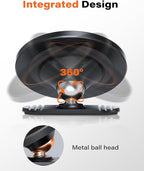 OQTIQ Magnetic Car Phone Mount Holder, Dashboard Mount with 3M Adhesive, Black Carbon Fiber, Aluminum, MagSafe Compatible for iPhone 17/16/15/14/13/12, 360-Degree Adjustable, 2 Pack (Orange-2 Pack)