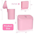 Accmor Car Trash Can with Lid, Leakproof Vehicle Garbage Organizer Holder Bin with 60 Pack Trash Bags, Mini Auto Dustbin Accessories Storage Container for Vans, SUVs, Office (Pink)