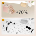 Jewelry Box with Glass Lid, 5-Layer Jewelry Organizer for Women Girls, PU Leather Display Case with 20-Grid Earring Tray & Mo