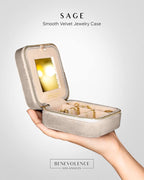 Benevolence LA Plush Velvet Jewelry Box | Travel Jewelry Case Organizer with Mirror | Featured in Oprah's Favorite Things | B