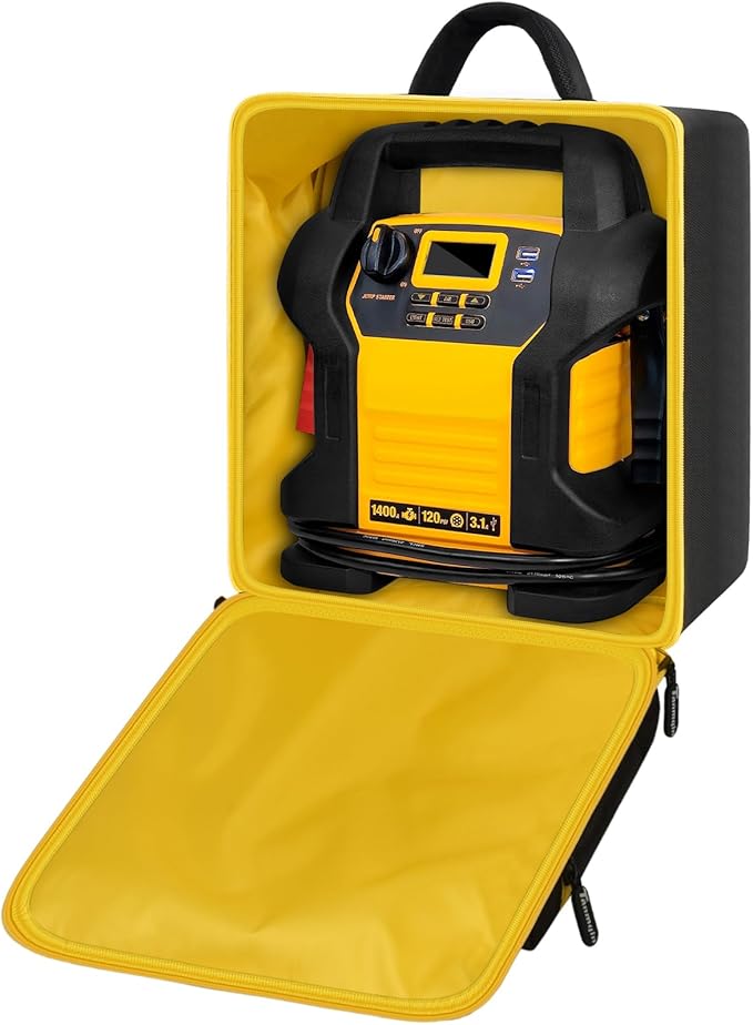 Car Jumper Starter Storage Bag Compatible with DEWALT DXAEJ14 Digital Portable Power Station Air Compressor, Carrying Case