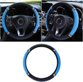 Bling Soft Leather Steering Wheel Cover, 15 Inch Colorful Rhinestones Auto Elastic Protector with Crystal Diamond for Women G