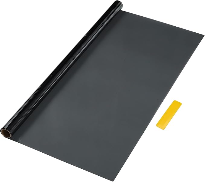 Motoforti Universal Car Window Tint Film Privacy Film 9.84 ft x 23.62 Inch Carbon 2PLY PET Black 1 Pc VLT 34% IRR 45% URV 93%